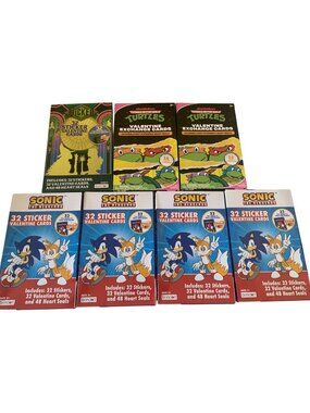 Assorted Valentine Cards & Stickers Featuring Sonic Wicked & TMNT Ages 3+ Includ